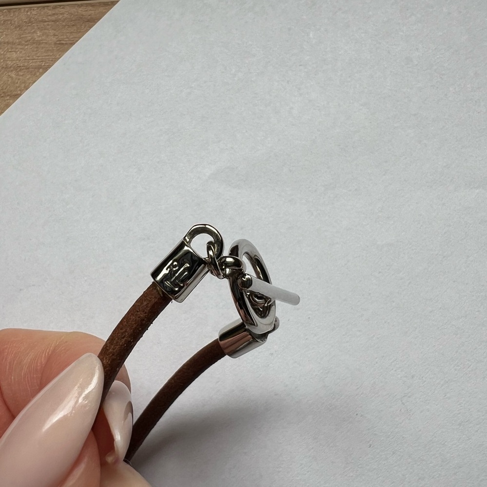 Ralph Lauren Toggle Necklace - Silver & Leather - Picture 7 of 10